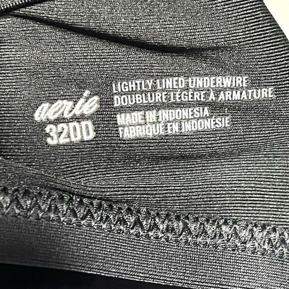 NWOT Aerie Lightly Lined Underwire Bikini Top Women 32DD Black - Picture 3 of 7